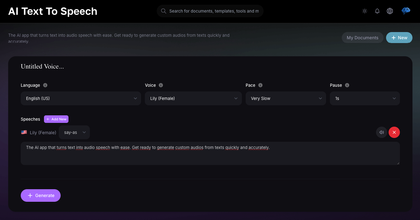Use our tool to convert your text into speech.